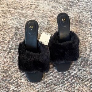 H&M Black Fur Heels